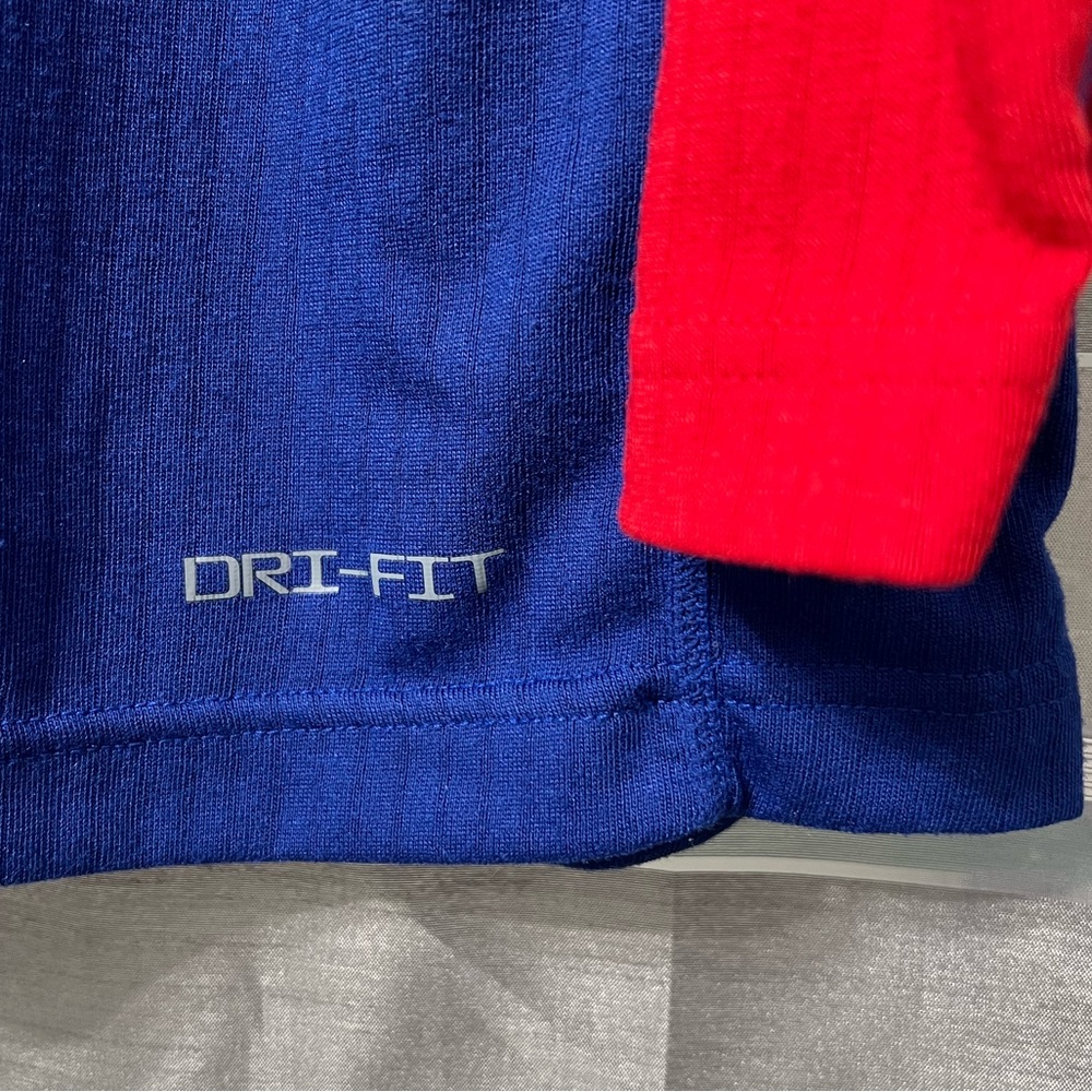 Nike Baseball Texas Rangers Logo Long Sleeve Blue and Red Shirt - Picture 4 of 11
